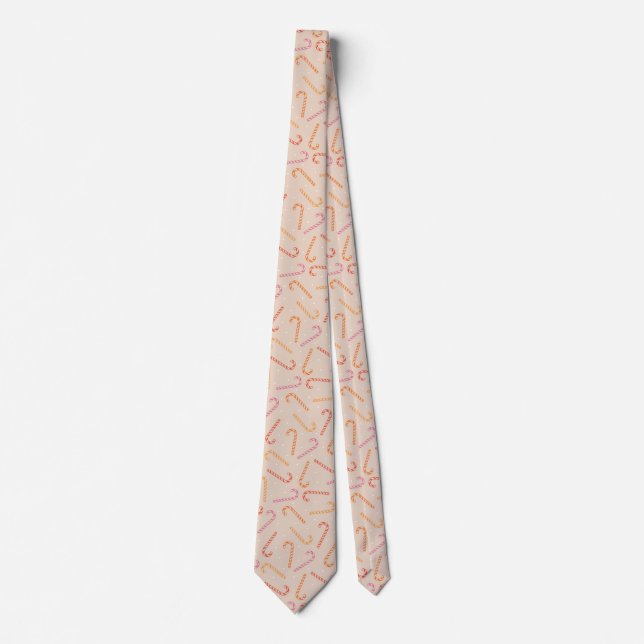 Sweet candy cane pattern neck tie (Front)