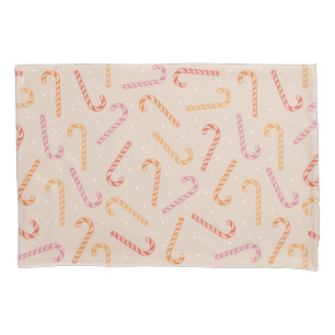 Sweet candy cane pattern pillow case