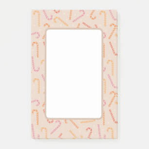 Sweet candy cane pattern post-it notes