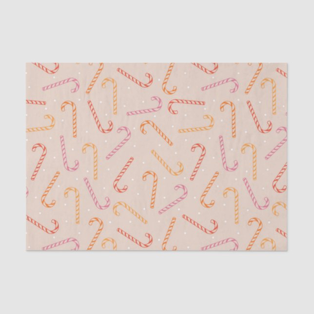 Sweet candy cane pattern tissue paper (Front)