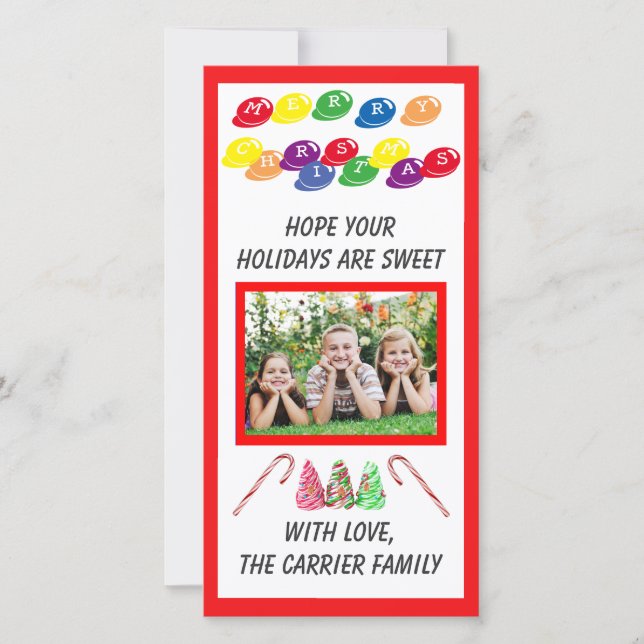Sweet Candy Christmas - Photo Card (Front)