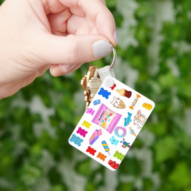 Sweet Candy Collage Acrylic Keychain (Hand)
