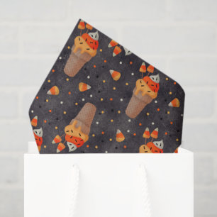 Sweet Candy Corn and Halloween Ice Cream Cones Tissue Paper
