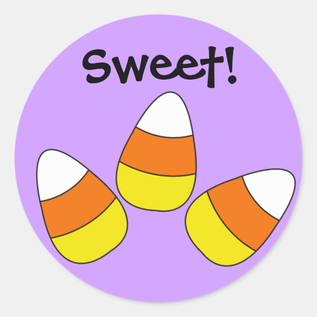 Sweet Candy Corn Halloween Sticker (Front)