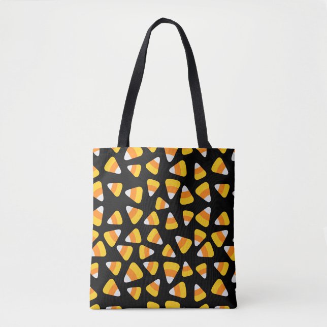 Sweet Candy Corn Halloween Tote Bag (Front)