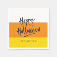 Sweet Candy Corn Happy Halloween Paper Napkin