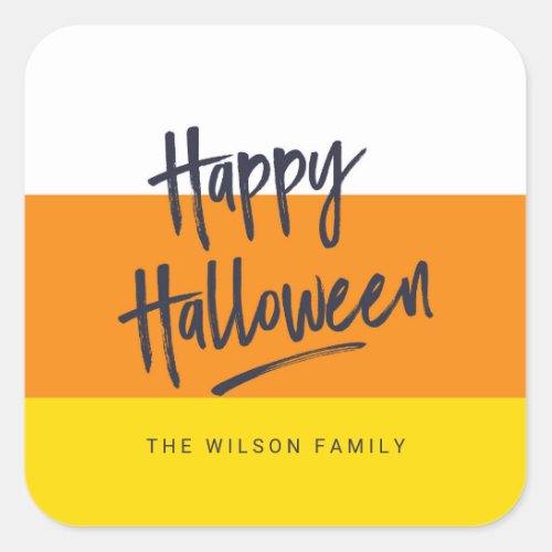 Sweet Candy Corn Happy Halloween Square Sticker