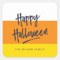 Sweet Candy Corn Happy Halloween Square Sticker