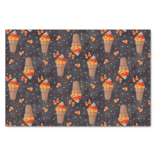 Sweet candy corn ice cream cones tissue paper