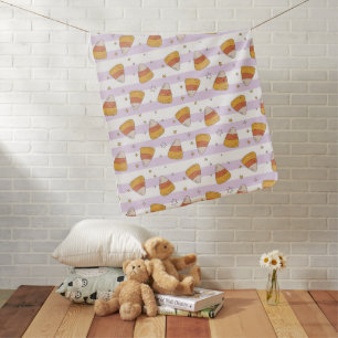 Sweet Candy Corn & Stars Halloween Pattern Baby Blanket