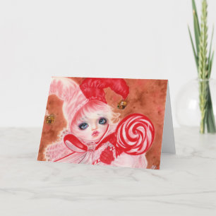 Sweet Candy court jester  Lollipop girl Card