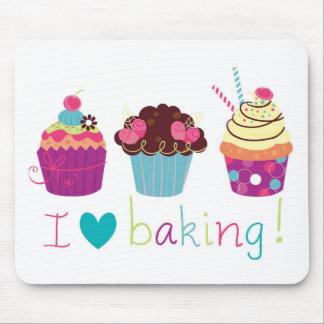 Sweet Candy I Love Baking Cupcakes mousemat Mouse Pad