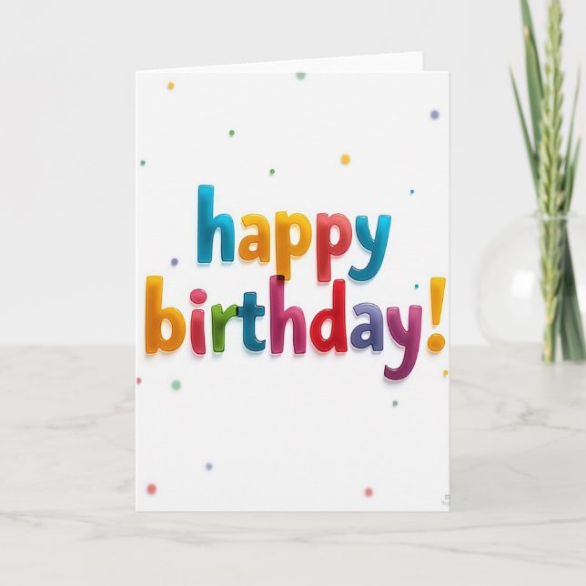 Sweet Candy Letters Birthday Card (Front)