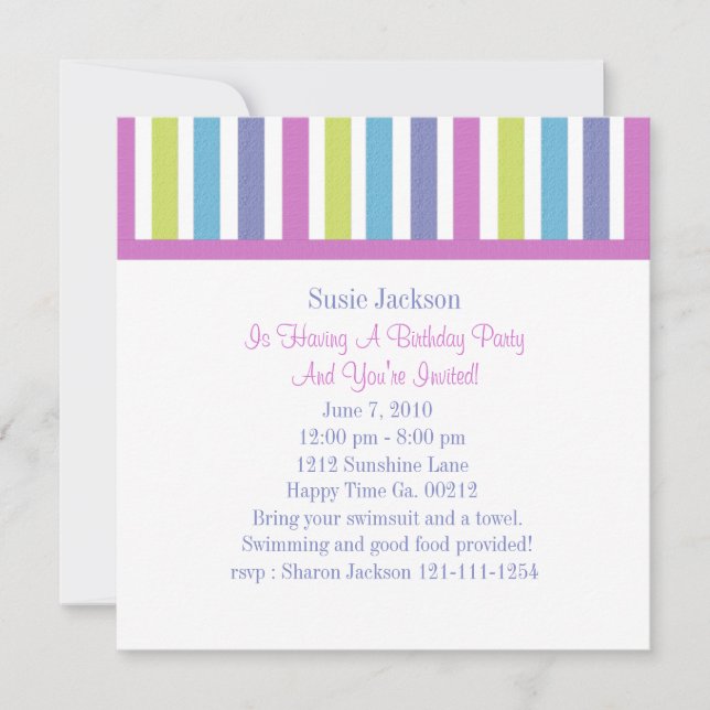 Sweet Candy Postage Stamps Invitation (Front)