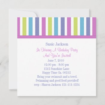 Sweet Candy Postage Stamps Invitation by SayItNow at Zazzle