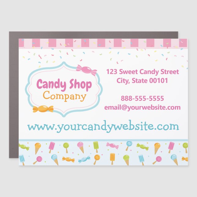 Sweet Candy Shop and Ice Cream Car Magnet (Front)