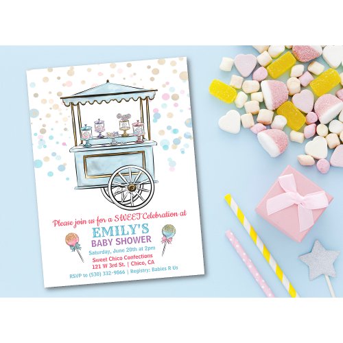 Sweet Candy Shop Baby Shower Invitation
