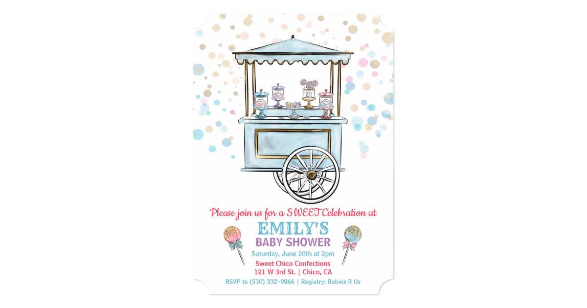 Sweet Candy Shop Baby Shower Invitation Zazzle Com
