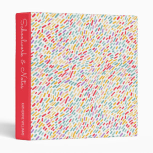 Sweet Candy Sprinkle Pattern Add Your Name 3 Ring Binder