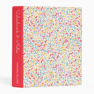 Sweet Candy Sprinkle Pattern Add Your Name Mini Binder