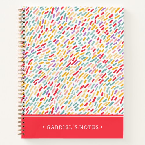 Sweet Candy Sprinkle Pattern  Add Your Name Notebook