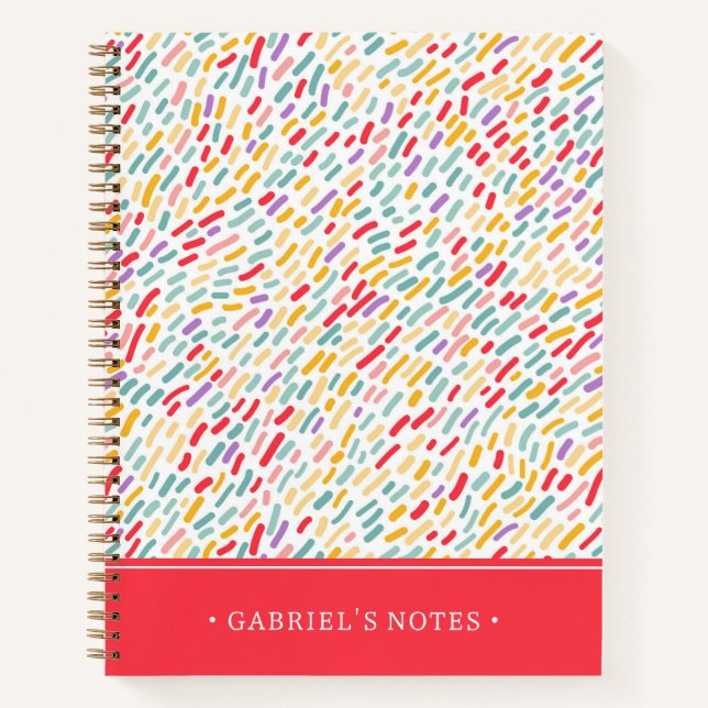 Sweet Candy Sprinkle Pattern | Add Your Name Notebook (Front)