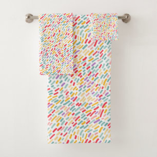 Sweet Candy Sprinkle Pattern Bath Towel Set