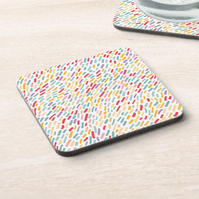 Sweet Candy Sprinkle Pattern Beverage Coaster (Left Side)