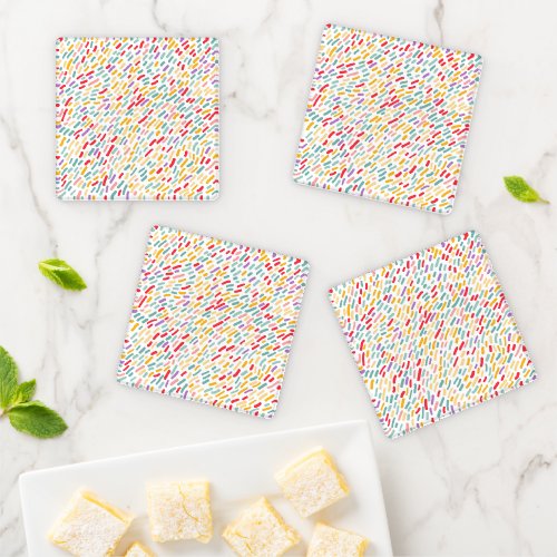 Sweet Candy Sprinkle Pattern Coaster Set