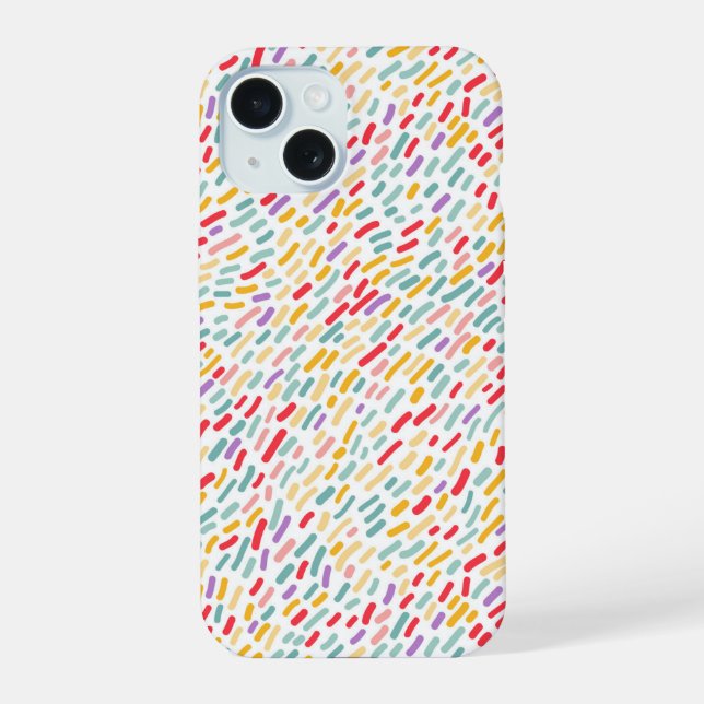 Sweet Candy Sprinkle Pattern iPhone 15 Case (Back)
