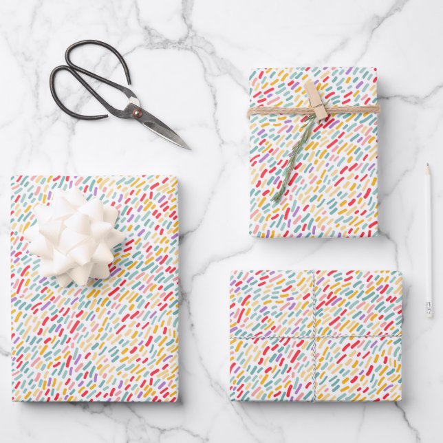 Sweet Candy Sprinkle Pattern Wrapping Paper Sheets (Front)
