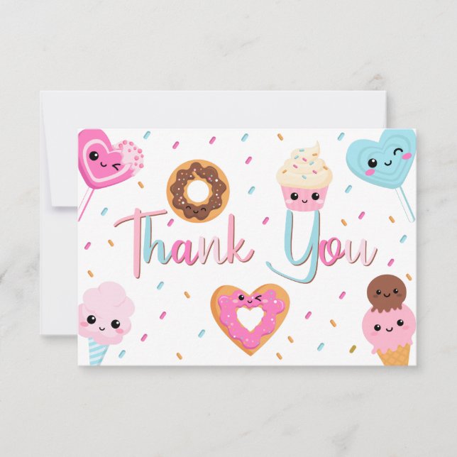 Sweet Candy Sprinkles Donut Baby Shower Thank You (Front)