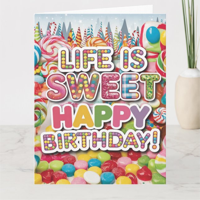 Sweet Candyland Birthday Design – Fun & Colorful  Card (Front)