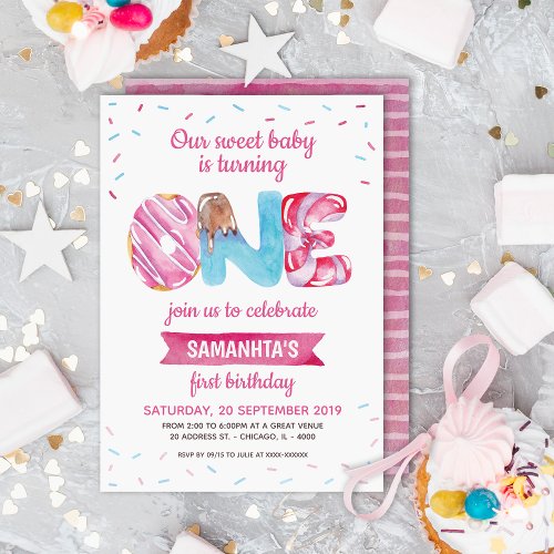 Sweet Candyland First Birthday  Invitation