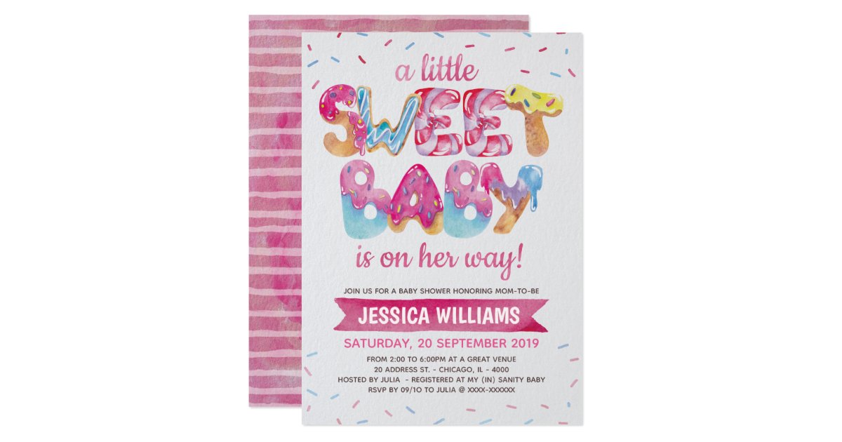 Sweet Candyland Sprinkles Baby Shower Invitation Zazzle Com