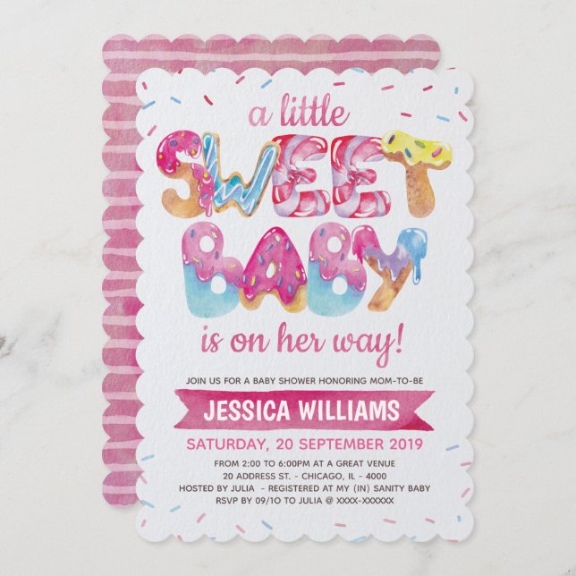 Sweet Candyland Sprinkles Baby Shower Invitation (Front/Back)