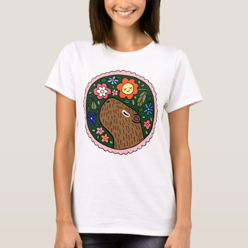 Sweet Capybara Graphic Happy Capybara graphic T_Shirt