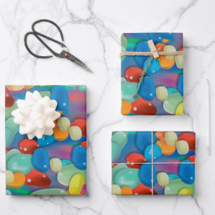 Sweet Caramel Candy Pattern Wrapping Paper Sheets