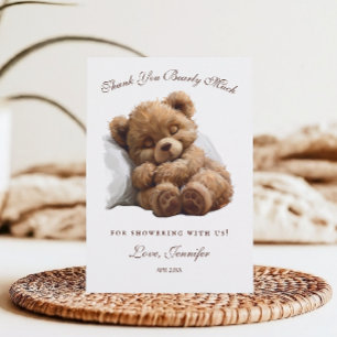 Sweet Caramel Rustic Bear Hug Thank You Card