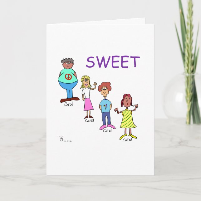 Sweet Caroline birthday card (Front)