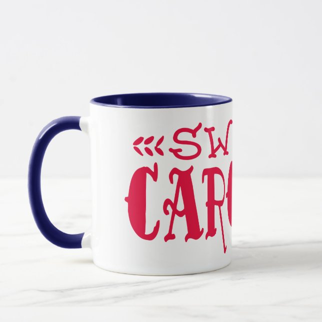 Sweet Caroline Red Tattoo Font Mug (Left)