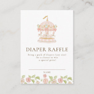 Sweet Carousel Diaper Raffle Baby Shower Card