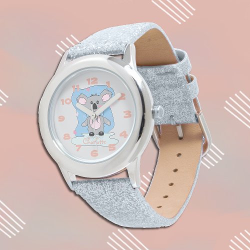 Sweet Cartoon Gray Koala Kid Watch