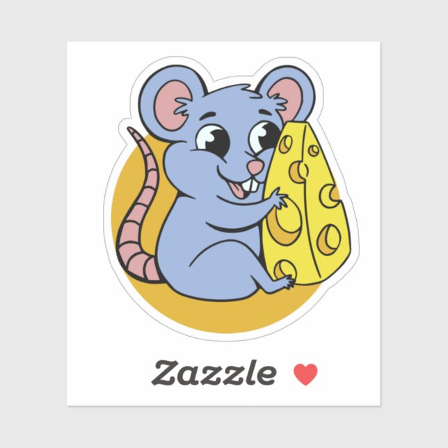 sweet cartoon mouse cheese sticker (Sheet)