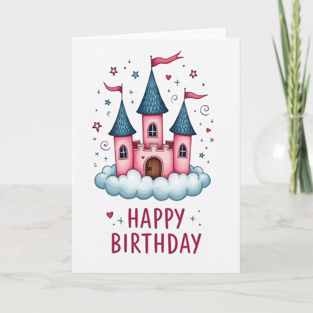 Sweet Castle Birthday Card (Front)