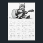 Sweet Cat and Acoustic Guitar 2025 Magnet Calendar<br><div class="desc">Celebrate the year with a purrfectly delightful 2025 magnetic calendar! This design showcases a black-and-white illustration of a charming cat strumming a guitar, bringing a sense of relaxation and creativity to your space. Ideal for cat lovers and music enthusiasts alike, this calendar offers a full-year overview at a glance, making...</div>