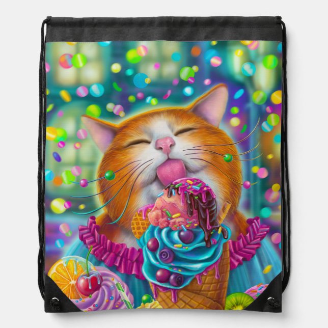 Sweet Cat Drawstring Bag (Front)