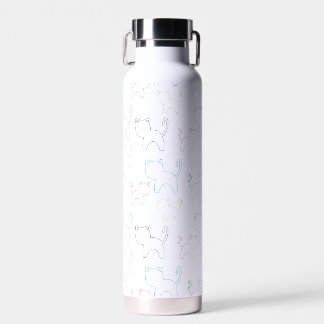 Sweet cat motif in different colors water bottle