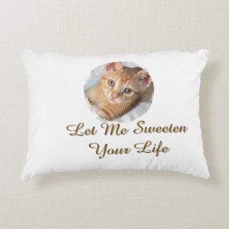 Sweet Cat Photo, Text, Replaceable, Accent Pillow