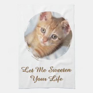 Sweet Cat Photo, Text, Replaceable, Kitchen Towel